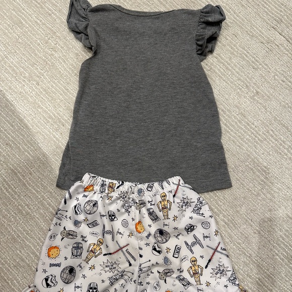 Star Wars matching set toddler size 3 grey white yoda Princess Leia darth Vader - Picture 2 of 8